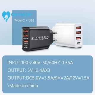 Travel Charger US Standard European Regulation 3USB+Type-C 3USB+PD Head Charging Multi-mobile U6V5