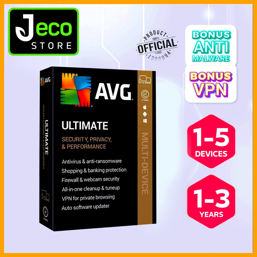 【1-3 ปี 】จริง AVG Ultimate Antivirus |  AVG แอนติไวรัส 2022