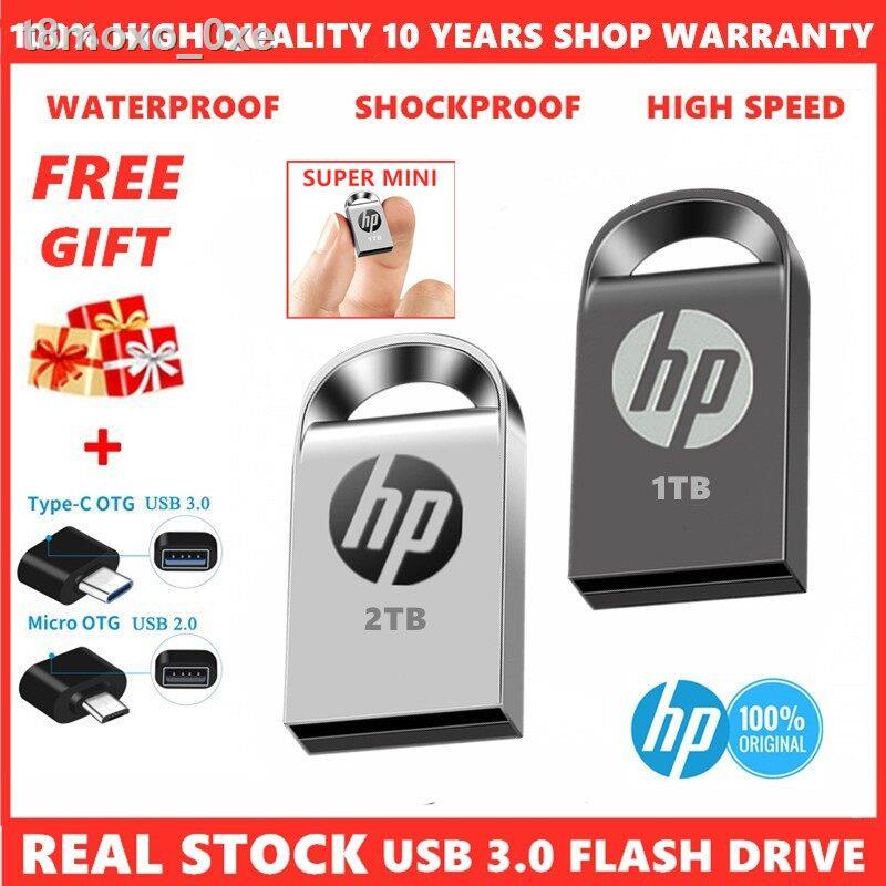 แฟลชไดรฟ์ HP Metal USB Flash Drive 256GB/512GB mini thumbdrive Pendrive 1TB/2TB Flash Memory Stick waterproof Pen Drive #6