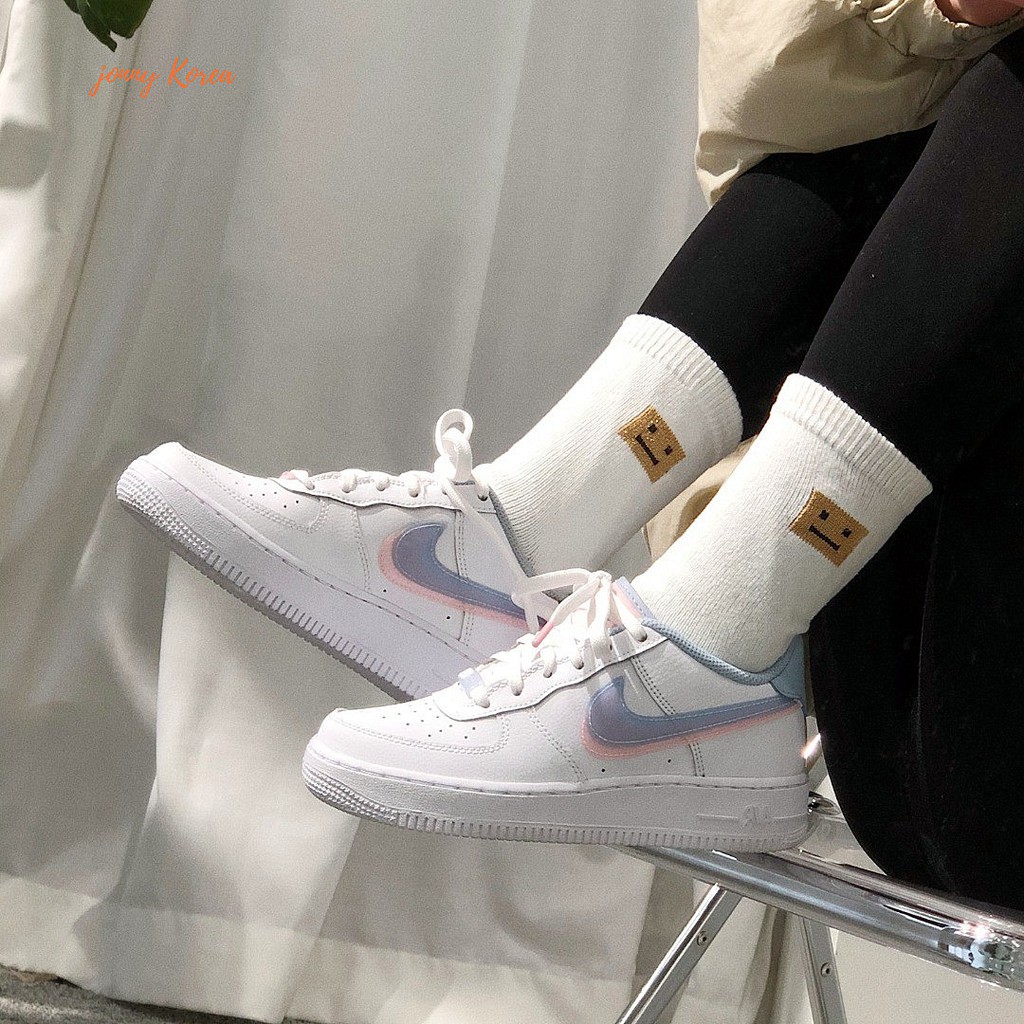 Pink Swoosh Air Force Pink Blau Custom Blue Pink Gradient Nike Air