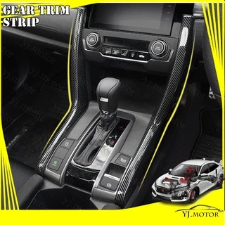 แถบครอบแผงคอนโซลกลาง คาร์บอนไฟเบอร์ สําหรับ Honda Civic Fc FK 2016-2021