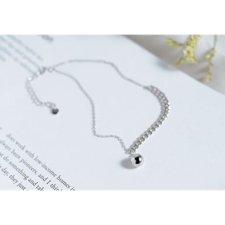 (พร้อมส่ง)สร้อยข้อเท้าโซ่ สีเงิน เงิน 92.5