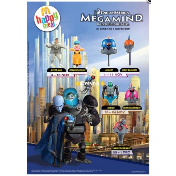 Vintage Mcdonals Mcd Mcdonalds Dreamworks MEGAMIND 2010 ครบชุด