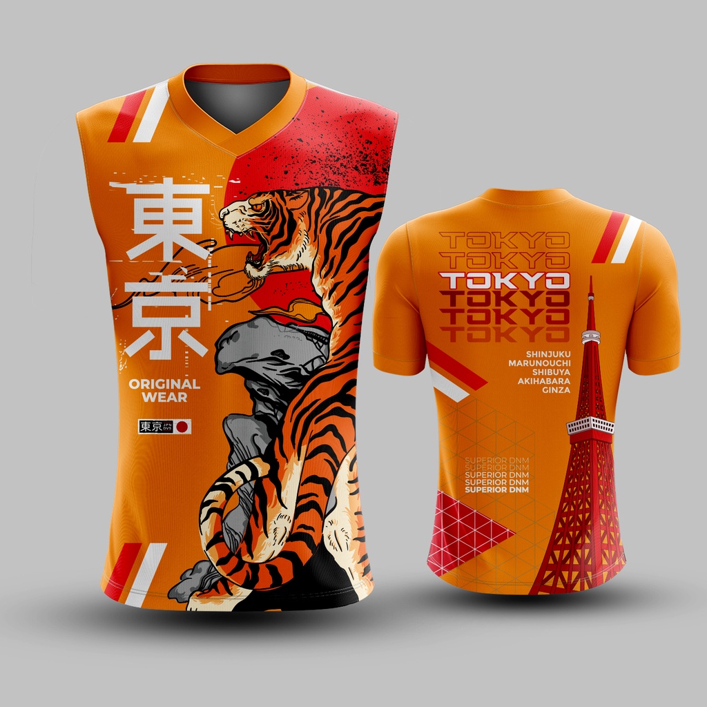 🌈✨ใส่โค้ดSENSEI10Pลด10%🌈✨เสื้อแขนกุดพิมพ์ลาย(หน้า-หลัง) ลายRUN TOKYO6