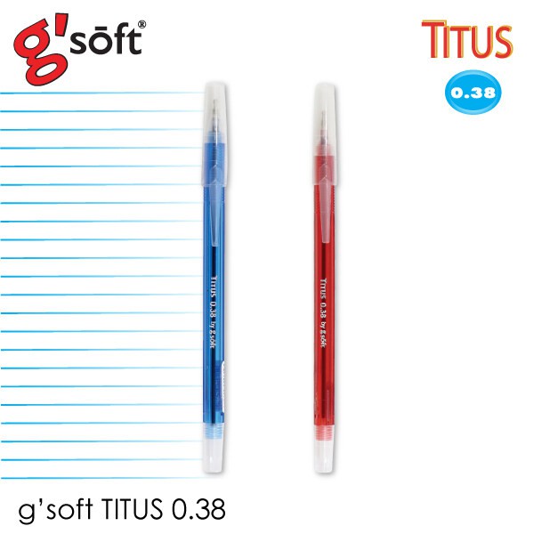 (10 ด้าม) ปากกาลูกลื่น GSoft Titus 0.38 มม.