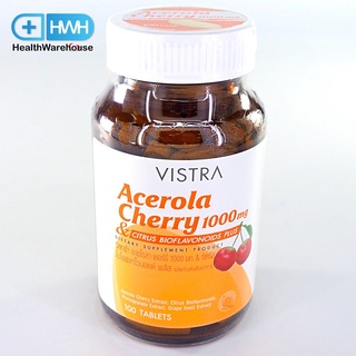 Vistra Acerola Cherry 1000mg 100 เม็ด วิสทร้า อะเซโรลาเชอร์รี่ 100 เม็ด