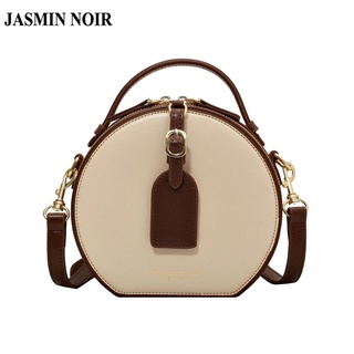 Jasmin NOIR กระเป๋าถือ ทรงกลม หนัง PU สไตล์เรโทร สําหรับผู้หญิง