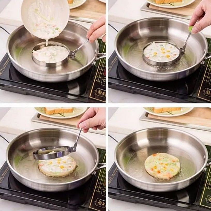 M KITCHEN EM1 กระทะ แม่พิมพ์ทอดไข่ เเพนเค้ก แบบสแตนเลส แม่พิมพ์ครัวทำอาหาร ไข่ดาว ไข่เจียว แม่พิมพ์ไข่ (A8) ราคา ถูกที่สุด ดีลบีเคเค แกลเลอรีภาพที่ 5