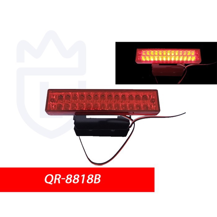 MERAH Universal Square LED ไฟเบรค/ไฟเบรค Stop Box รุ่น QR-8818B สีแดง Mica