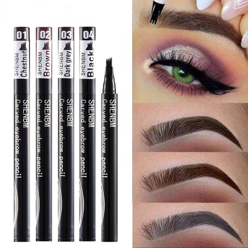 SHENBM 4 Colors Long Lasting Natural Liquid Eyebrow Pen / Waterproof 4 ...