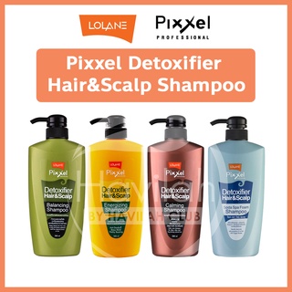 Lolane Pixxel โลแลน พิกเซล Detoxifier Hair&amp;Scalp Shampoo 500ml. ดีท็อกซ์ซิฟายเออร์ แฮร์&amp;สกาล์ป แชมพู มี 4 สูตร