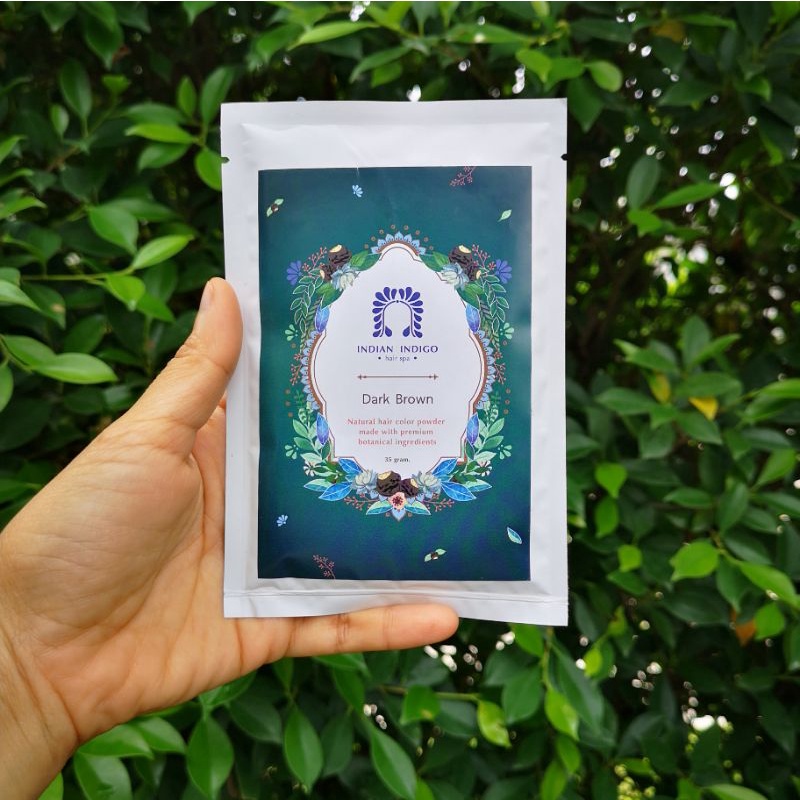 {โค้ดM52NTD ลดเพิ่ม}ผงครามย้อมผมสี​ Darkbrown​ ขนาดทดลอง35กรัม