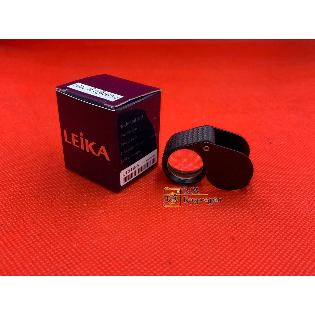 กล้องส่องพระ Leika 10x18 mm บอดี้ดำดุดัน เลนส์ 3 ชั้น ของแท้ หุ้มยางก้านในกันลื่น เคลือบมัลติโค๊ด