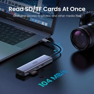 Ugreen อะแดปเตอร์ฮับ USB 4K 60Hz USB C เป็น HDMI 2.0 RJ45 USB 3.0 PD อุปกรณ์เสริม สําหรับ iPad Air 5 4 iPad Mini 6 Macbook Air iPad Pro M1 PC
