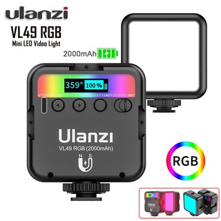 ULANZI VL49 Mini RGB Light Rechargable ไฟติดหัวกล้อง แบบ RGB มาพร้อมแบตเตอรี่ในตัว