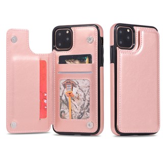 iPhone 11Pro MAX iPhone11 iPhone x XS XR XS MAX ธุรกิจแม่เหล็กหนัง faux กระเป๋าเคสเสียบการ์ดพลิกปก