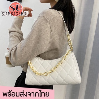 SIAMBAGSHOP(S1736) กระเป๋าสะพายไหล่ หนังมีโซ่ แฟชั่นเกาหลี ทรงสี่เหลี่ยม สำหรับผู้หญิง