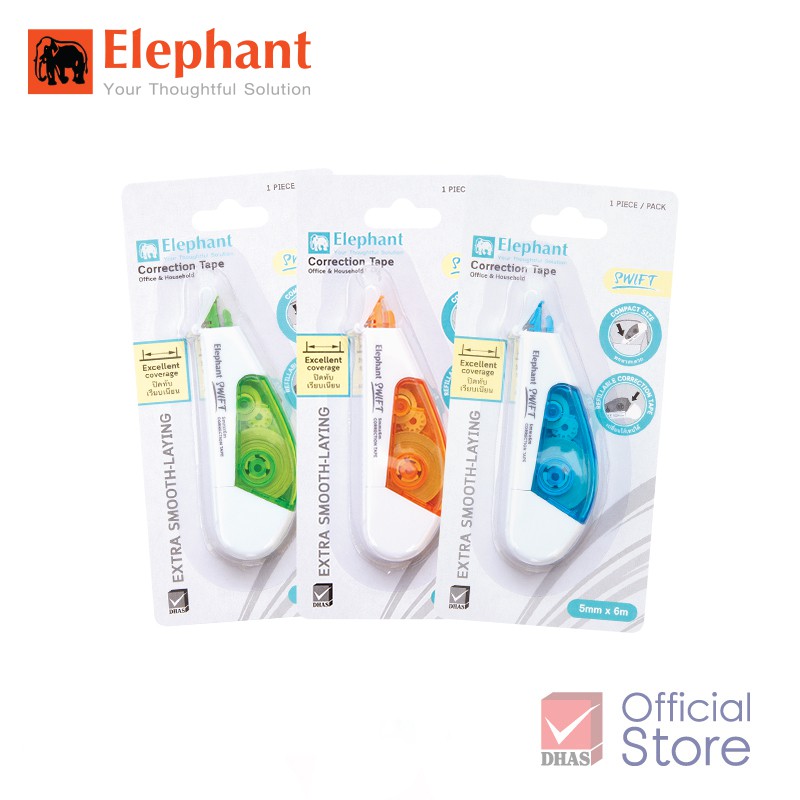 Elephant เทปลบคำผิด รุ่น Swift 5 mm.x 6m. (จำนวน 1 ชิ้น)