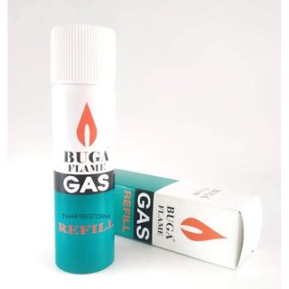 แก๊สกระป๋อง แก๊สเติมไฟแช็ค ขนาดบรรจุ 50 กรัม BUGA FLAME GAS REFILL 50 กรัม แก๊สกระป๋องสำหรับเติมไฟแช็ค เติมไฟแช็ค