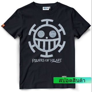 เสื้อยืดวันพีช One piece LAW OP-886-BS ดำเงิน