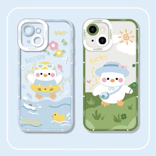 เคสมือถือ แบบนิ่ม ลายนําโชค ป้องกันเลนส์ สําหรับ OPPO A77 A76 A36 A94 A93 A74 A95 A54 A53 A33 A52 A92 A31 A16 A15 A15S A5 A9 2020 A7 A5S A3S Reno 5F 4F 7 6 5 4 4G 5G เป็ดแฮปปี้