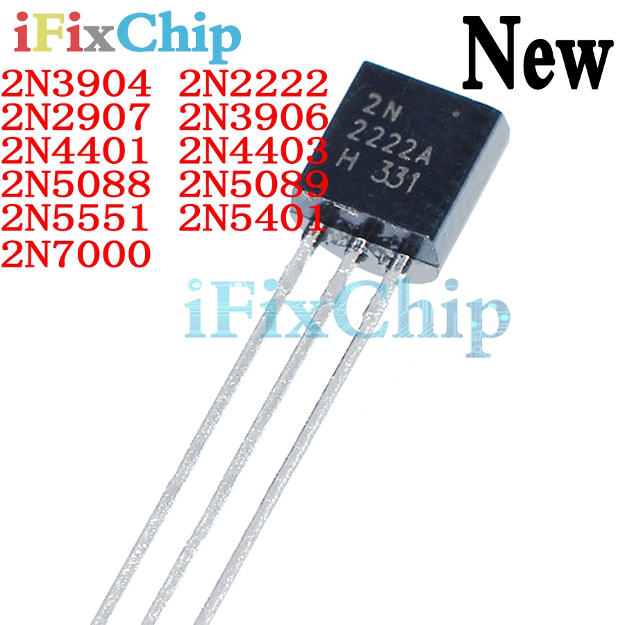 100PCS 2N3904 TO-92 2N2222 2N2907 2N3906 2N4401 2N4403 2N5088 2N5089 2N5551 2N5401 2N7000 NPN ทรานซิ