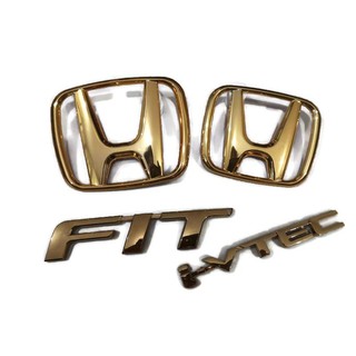 4PCS Honda JAZZ/FIT ivtec 2008-2013 GE8 gold Car Logo Emblem   **ครบเครื่องเรืองประดับ**