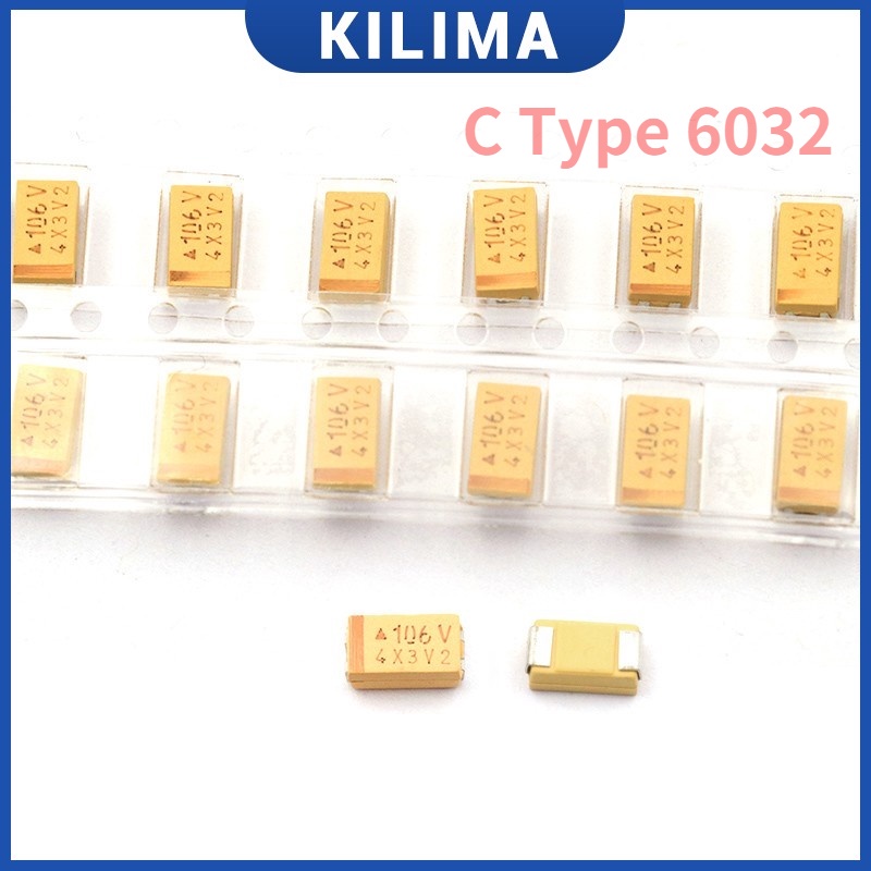 ตัวเก็บประจุแทนทาลัม C Type 6032 SMD 16V 10V 25V 35V 100UF 22 47 220 10uf107 22 106 3.3 4.7 100UF 0.