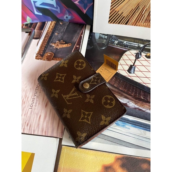 กระเป๋าสตางค์ LV louis Cliplock Monogram กระเป๋าแท้ใบสั้นลาย LV ของแท้มือสอง