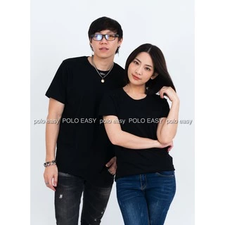เสื้อยืดแฟชั่น ผู้ชาย T-Shirt Cotton 100% คอกลม แขนสั้น สีดำ