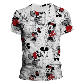 เสื้อยืด พิมพ์ลาย Disney kleidung Sommer 3D สไตล์เรโทร สําหรับผู้ชาย และผู้หญิง 2021