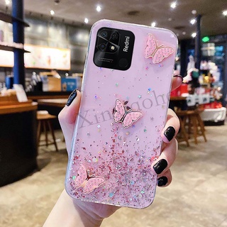 เคส Xioami 11T 11TPRO Redmi Note 11 11S 11Pro 10 5G 4G 10S 10Pro Redmi 10 10c butterfly Soft Transparent Bling Glitter XIAOMI Note11 Pro 5g Casing 2021