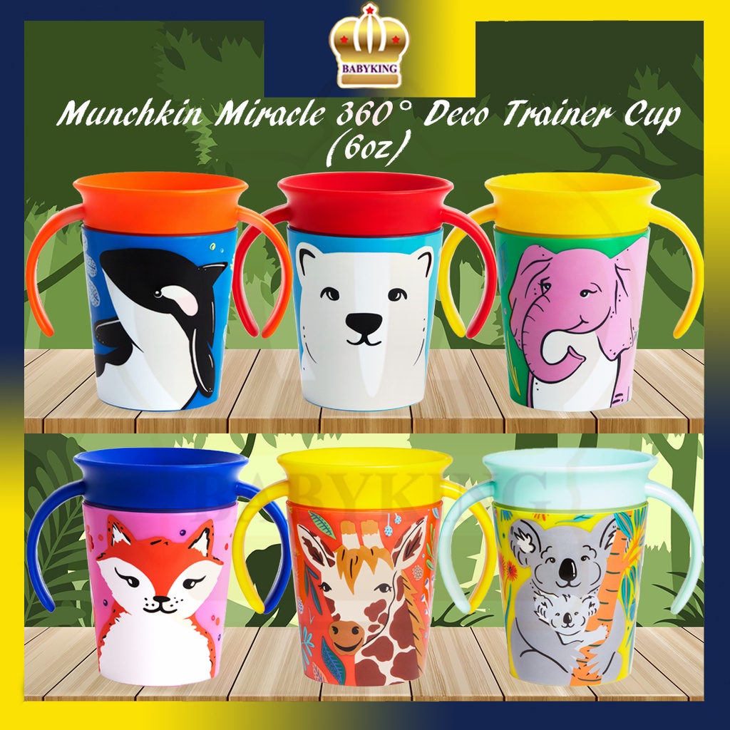 Munchkin Miracle 360 Decorative Deco Trainer Cup 6oz Eco Deco + 4 Designs Choice