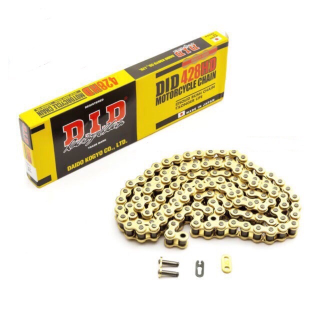 DID DID โซ่รถจักรยานยนต์สีทอง 415-124 415-132 LC135 Y15ZR RS150 428HD-122 428HD-132 Heavy Duty Chain