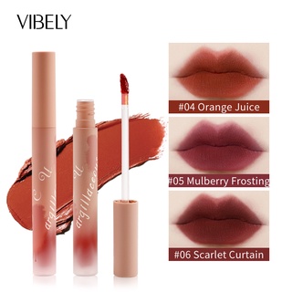 Vibely Zhizhi ลิปสติกลิปกลอส Matte Velvet Matte อุปกรณ์สําหรับแต่งหน้า