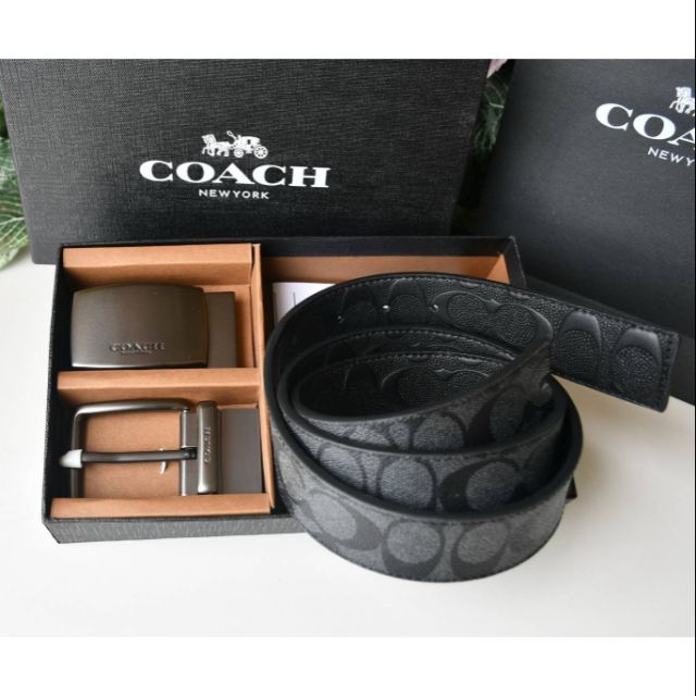 เข็มขัด Coach แท้ Outlet ขายดี ผู้ชาย ดำ เทา สุดฮิต ของขวัญ สุดคุ้ม