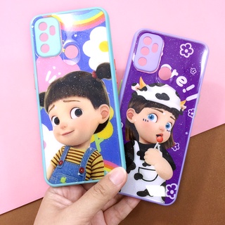 Samsung A22 5g/A53 5g เคสขอบนิ่ม TPU พิมพ์ลายกันรอยกล้อง เคลือบเจลกากเพชร เคสมือถือแฟชั่น