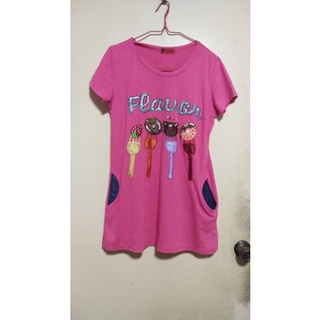 เสื้อยืด สีชมพู ลายน่ารักตามภาพมือสอง สภาพดี มีกระเป๋าข้าง ใส่ได้จริงไหล่ 15" อก 38" ยาว 29ความยาว ระบายๆ ใส่สบาย
