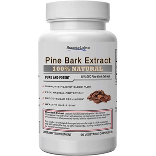 สารสกัดจากเปลือกสนมาริไทม์ฝรั่งเศส Pine Bark Extract – Superior Circulatory Health - 200mg, 95% OPC – 90 Capsules