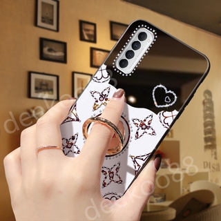 เคสโทรศัพท์มือถืออะคริลิค แบบแข็ง ประดับเพชร พร้อมแหวนขาตั้ง หรูหรา สําหรับ OPPO Reno4 Pro 4G Reno4