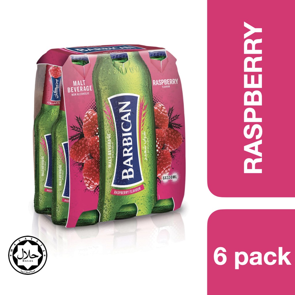 Barbican Malt Beverage Raspberry Flavour 330ml x 6 ++ บาร์บิคาน