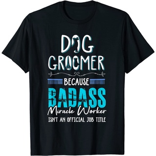 เสื้อยืดผ้าฝ้ายพรีเมี่ยม เสื้อยืดผ้าฝ้าย พิมพ์ลาย Dog Groomer แฟชั่นฤดูร้อน สําหรับผู้ชาย 5W6U