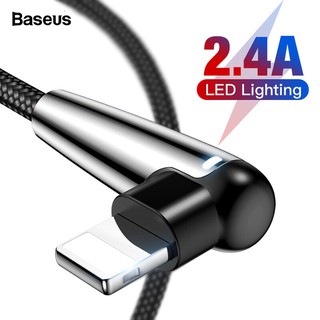 【โค้ดTech 30 30 % ) Baseus 1 ม . 2 . 4 A สําหรับ Iphone X Xs Max 7 8 Plus 90 องศาสายชาร์จ Usb