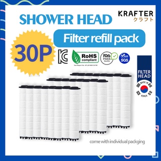 Krafter Refill Pack ไส้กรองสำหรับฝักบัวรุ่น 3-mode (Microfilter)  ★ Family Pack 30 pcs ★