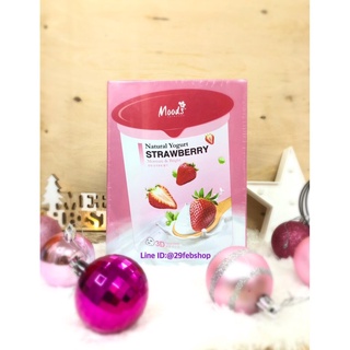 MOODS NATURAL YOGURT STRAWBERRY MOISTURE &amp; BRIGHT 3D FACIAL MASK 10x35มล.