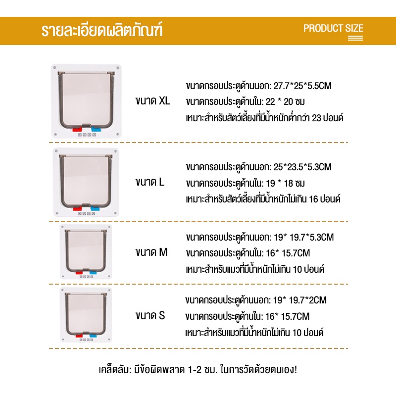  สินค้าอยู่ในไทย พร้อมส่ง ประตูแมว ประตูสำหรับสัตว์เลี้ยง สะดวกติดตั้งง่าย ตั้งค่าการเข้าออกเองได้