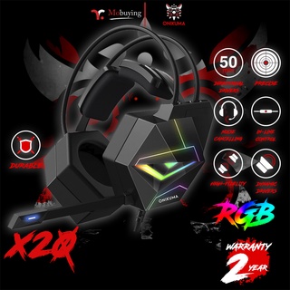 ประกัน 2 ปี ส่งจากไทย หูฟังเกมมิ่ง Onikuma X20 7.1 Surround Sound Gaming Headset หูฟังมีสาย หูฟังมีไฟ RGB หูฟังเล่นเกม