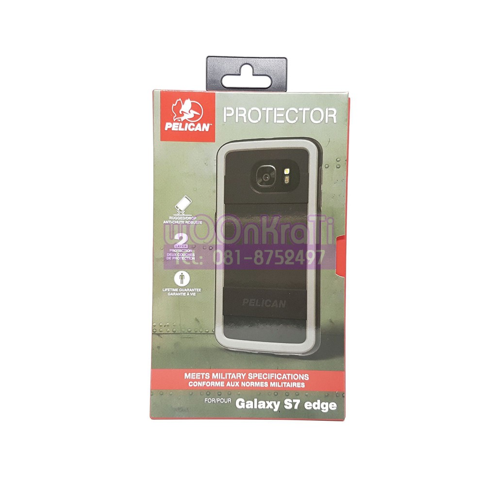 Pelican Protector for Samsung Galaxy S7Edge Phone Case (Black/Gray) สีดำ เคสมือถือเพลิแคนจากอเมริกา