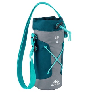 Decathlon Quechua กระเป๋าเก็บขวดน้ํา ฉนวนกันความร้อน สีเทา สีเขียว 1 ลิตร 8575944