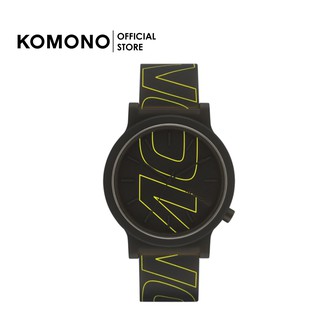 นาฬิกา KOMONO Watch Mono Tag Yellow line ผู้ชาย สายซิลิโคน ทรงกลม สีดำเส้นเหลือง